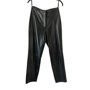 Apostrophe- Black Genuine Leather Pants High Rise Size 10 Bikercore